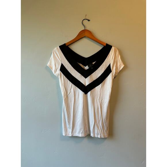 Worthington White with Black Accent Blouse - Picture 1 of 3